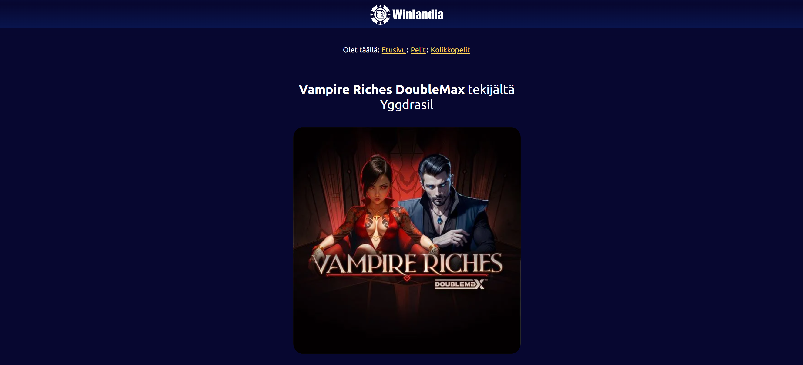 Vampire Riches DoubleMax tekijältä Yggdrasil.